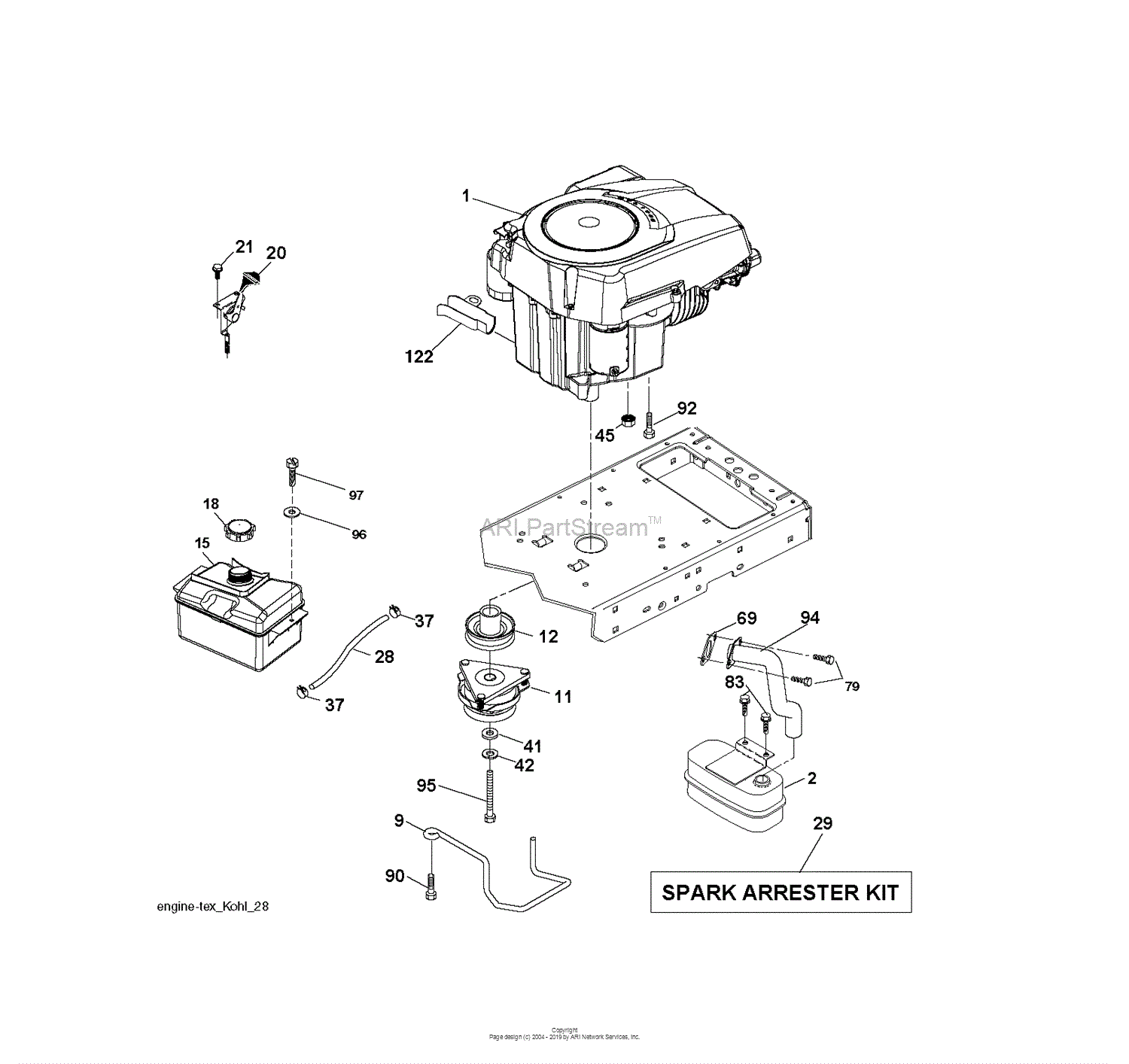 Husqvarna LTH1842 96041005208 (201211) Parts Diagram for ENGINE