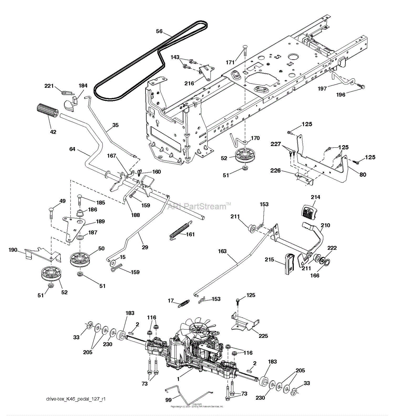 Husqvarna LTH1842 - 96041005209 (2013-11) Parts Diagram for DRIVE