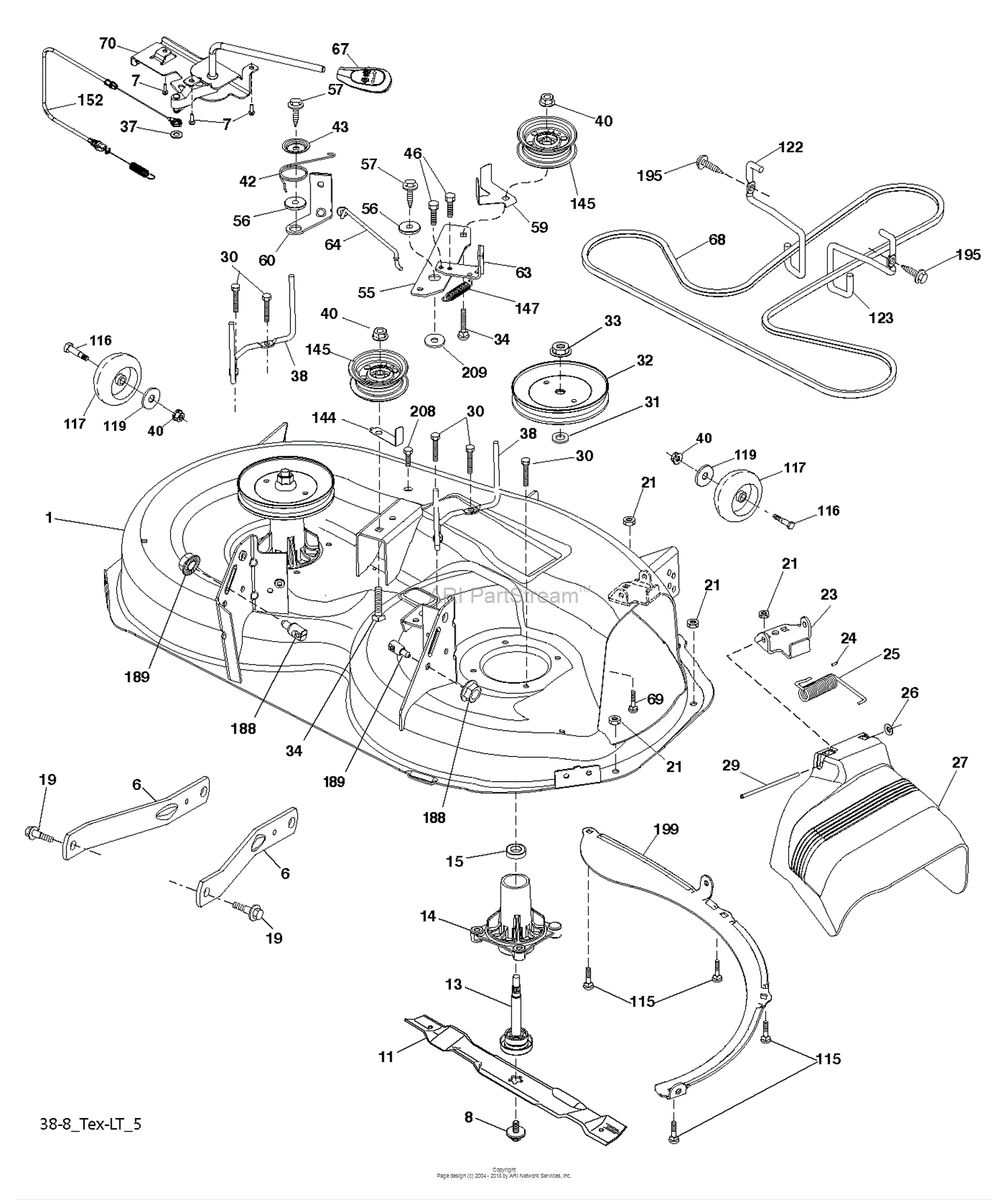 Husqvarna LTH18538 - 250170 (2012-01) Parts Diagram for MOWER DECK ...