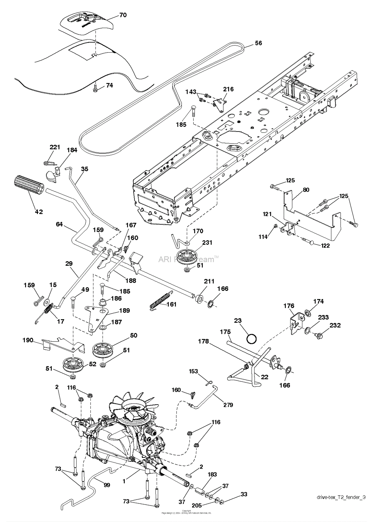 Husqvarna LTH2038 - 96043015401 (2013-03) Parts Diagram for DRIVE