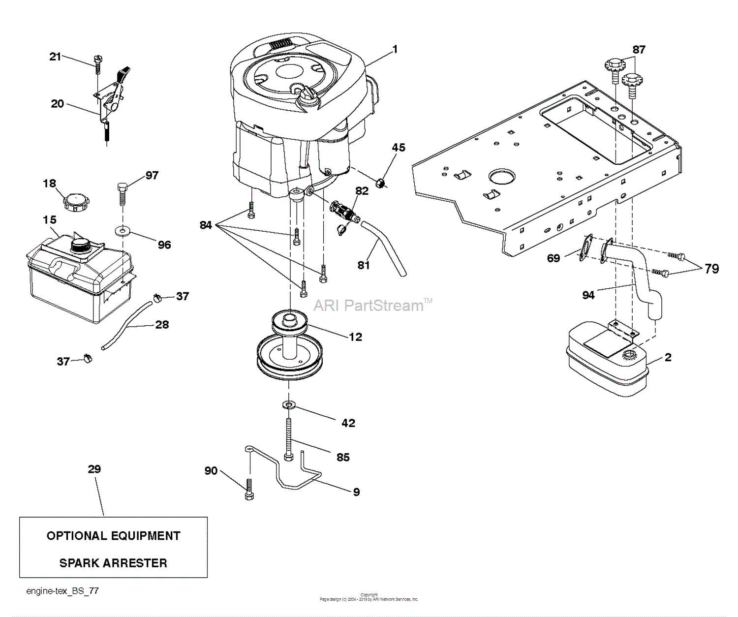 Husqvarna LTH2038 R - 96041028302 (2014-05) Parts Diagram for ENGINE