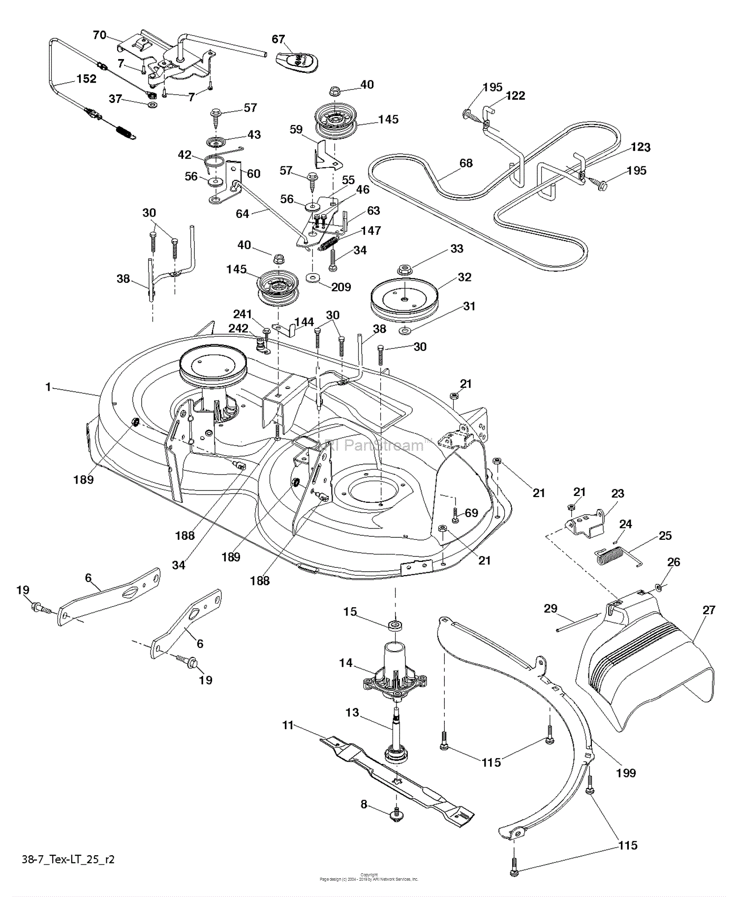 Husqvarna LTH2038R - 96041028300 (2012-05) Parts Diagram for MOWER DECK ...