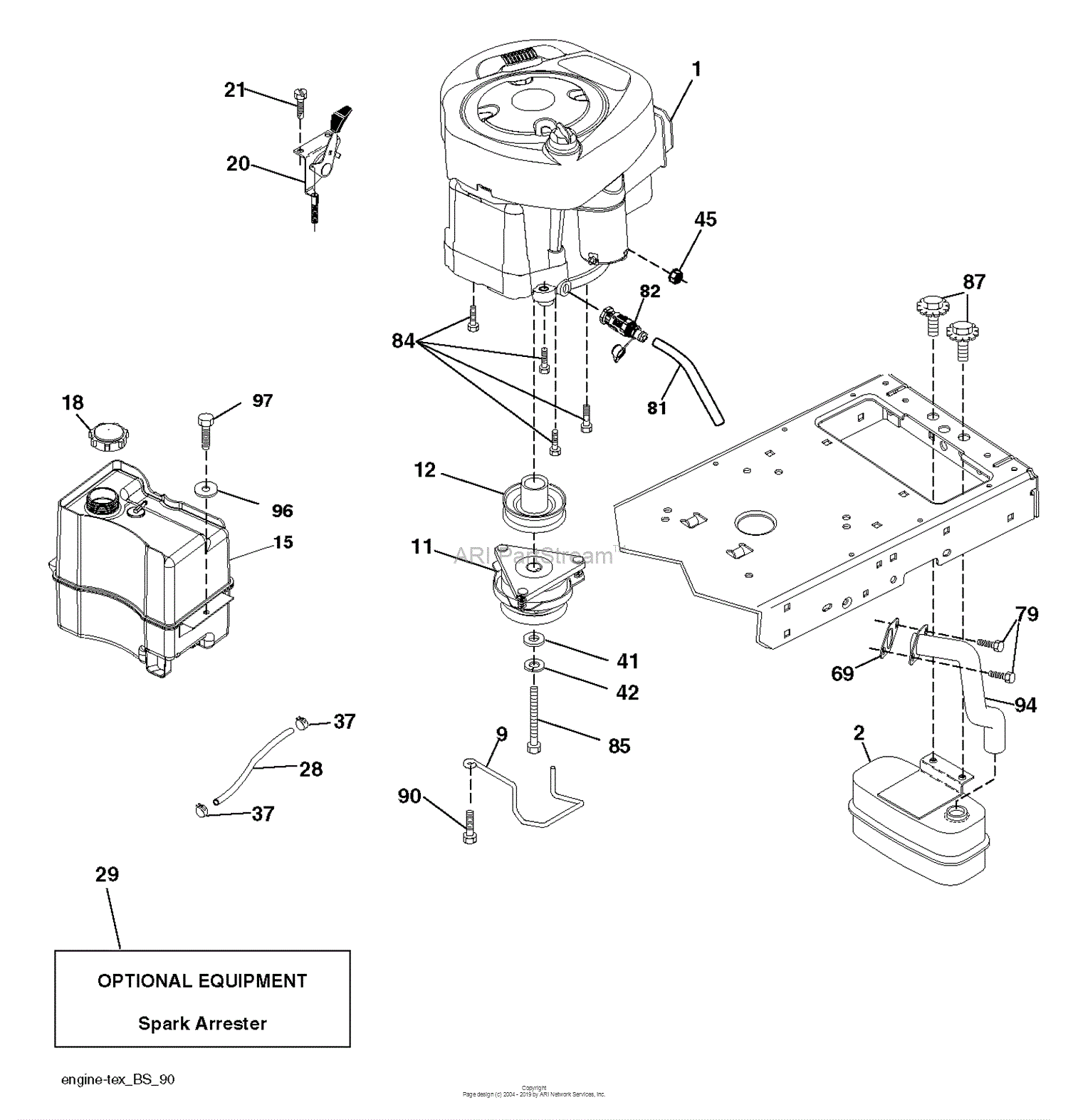 Husqvarna LTH2142 DR - 96041023603 (2014-05) Parts Diagram for ENGINE