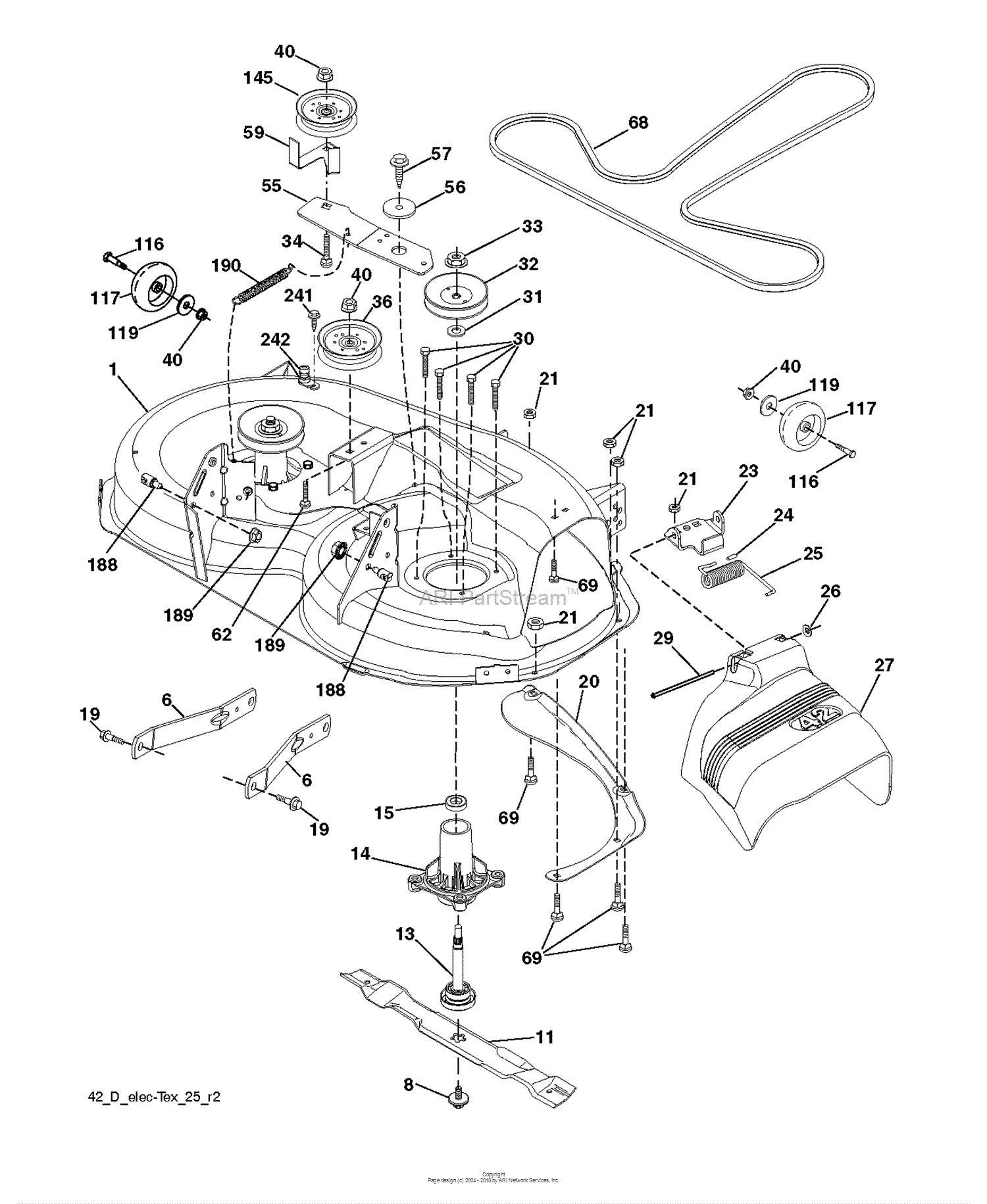 Husqvarna LTH2142DR - 96041023601 (2012-06) Parts Diagram for MOWER ...