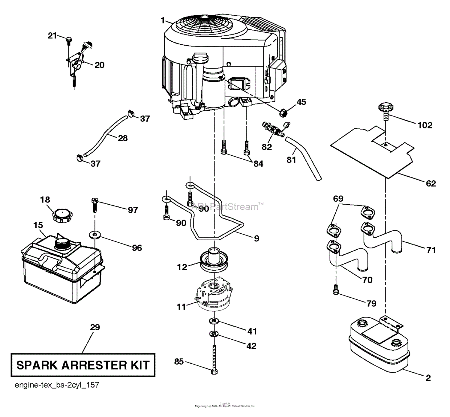 Husqvarna TC 238 - 96051013701 (2015-12) Parts Diagram for ENGINE