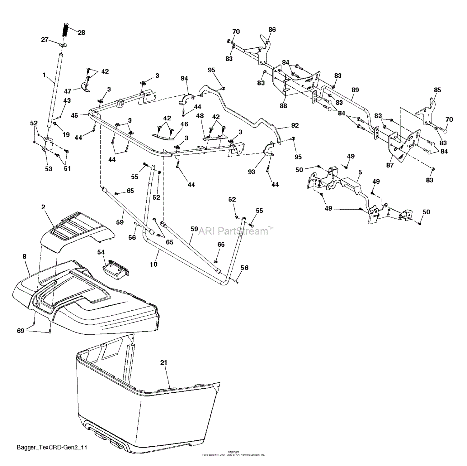 Husqvarna TC 239T 96051014700 (201608) Parts Diagram for BAGGER