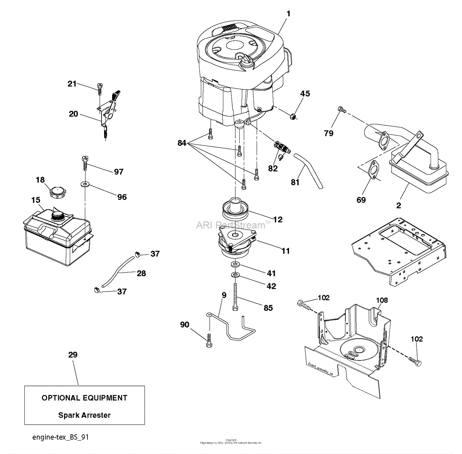 Husqvarna TC 242 - 96051012700 (2014-08) Parts Diagram for ENGINE