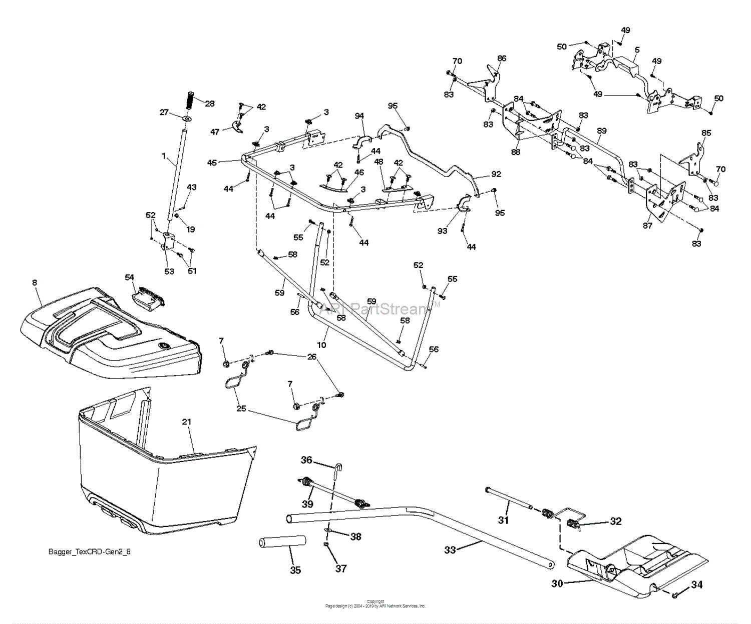 Husqvarna TC 242 96051012701 (201507) Parts Diagram for BAGGER