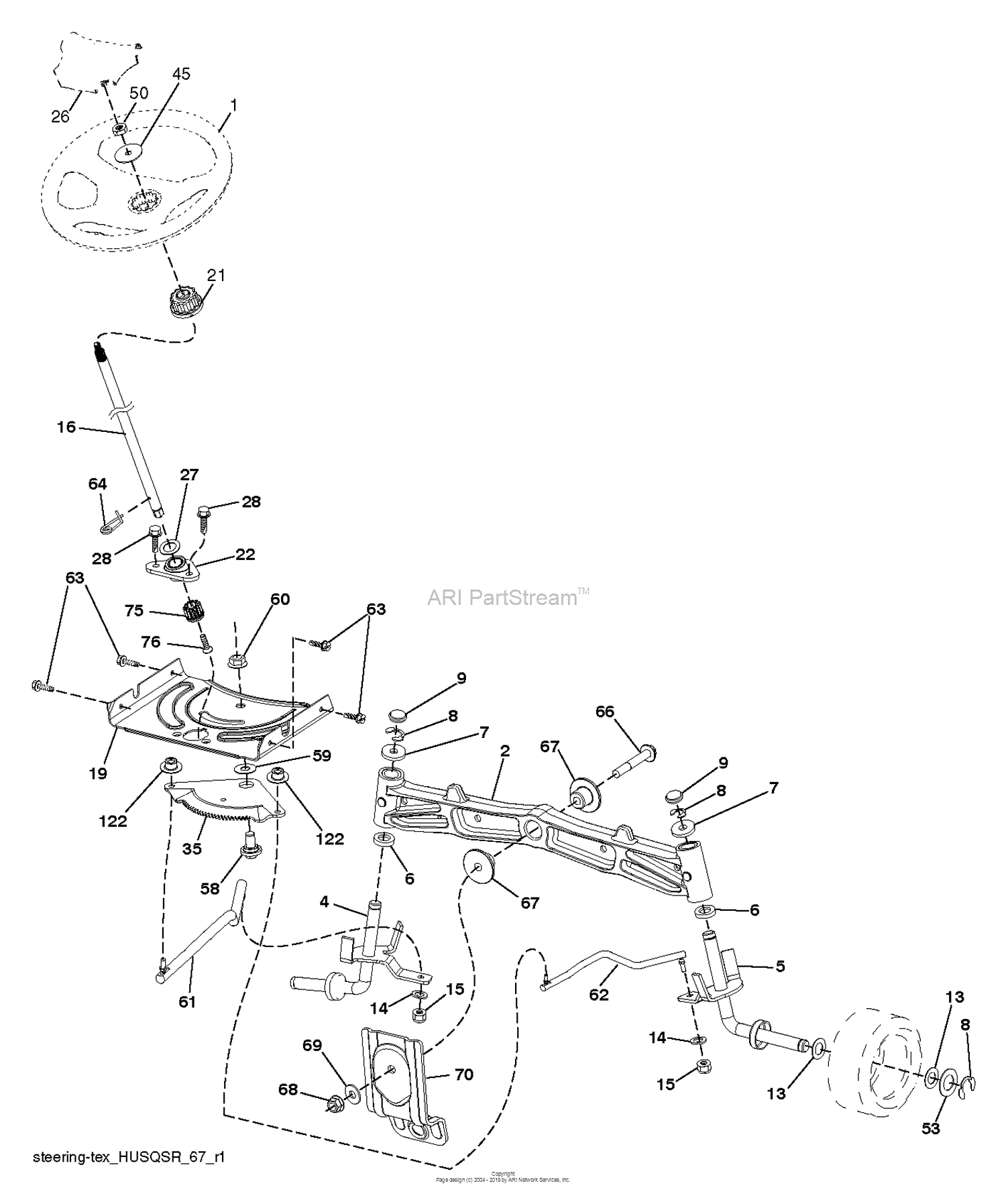 Husqvarna TC 342T - 96051014800 (2016-08) Parts Diagram for STEERING