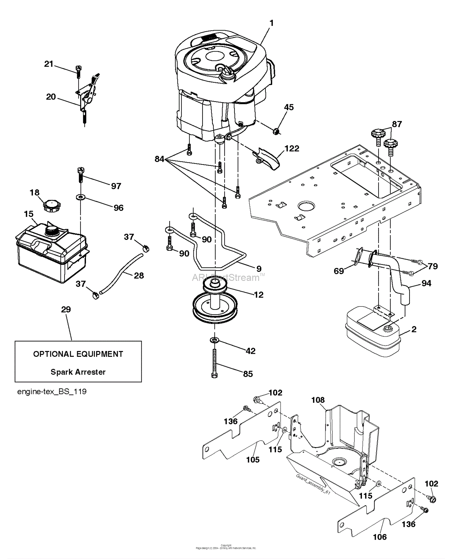 Husqvarna TS 142 - 96041036803 (2017-04) Parts Diagram for ENGINE