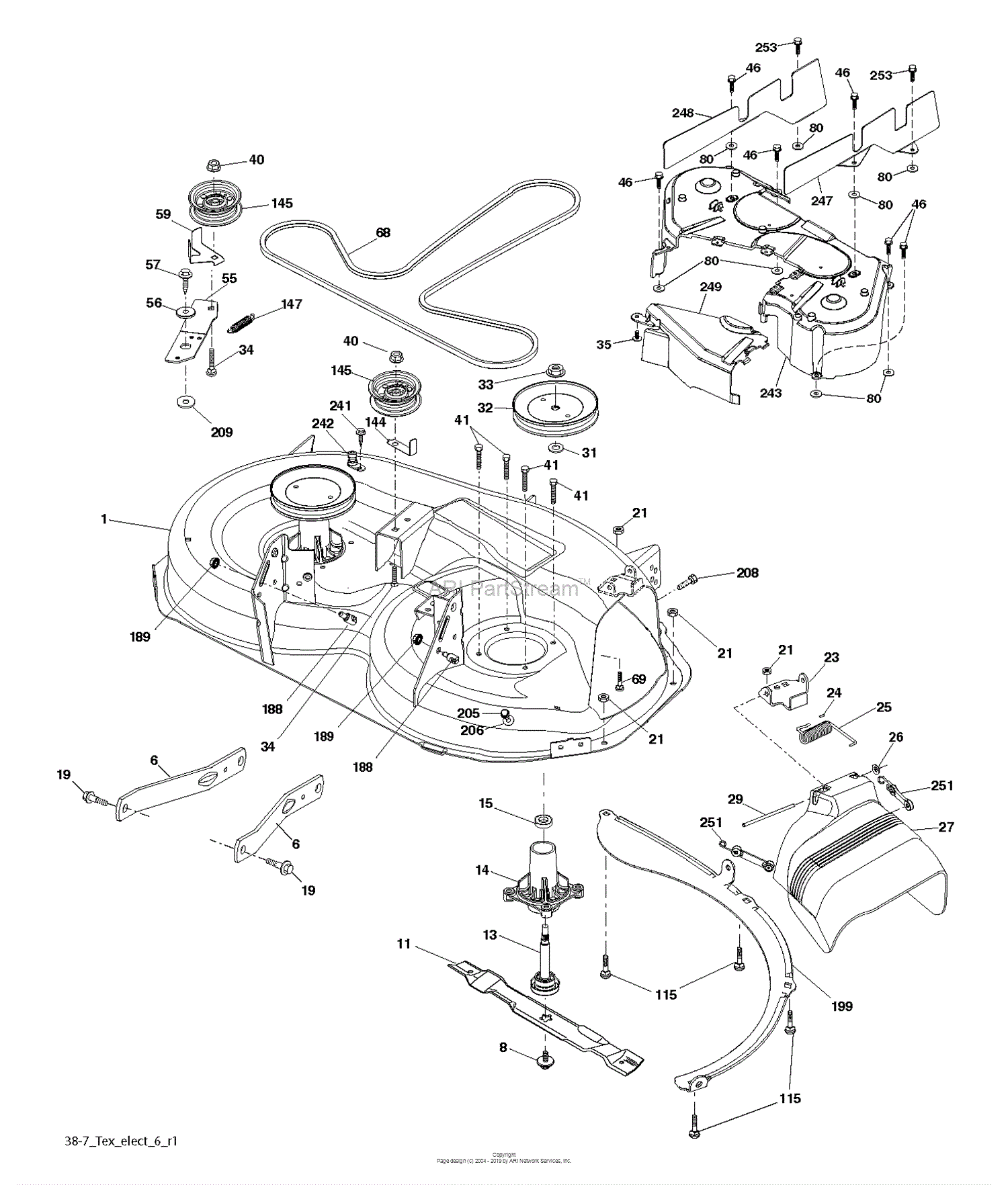 Husqvarna TS 238 - 96041036900 (2014-09) Parts Diagram for MOWER DECK ...