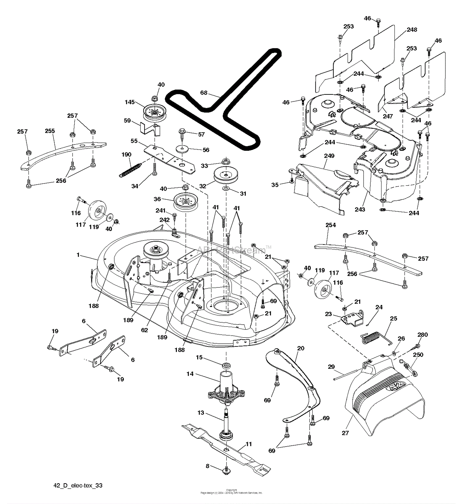 Husqvarna TS 242 - 96041037000 (2014-08) Parts Diagram for MOWER DECK ...