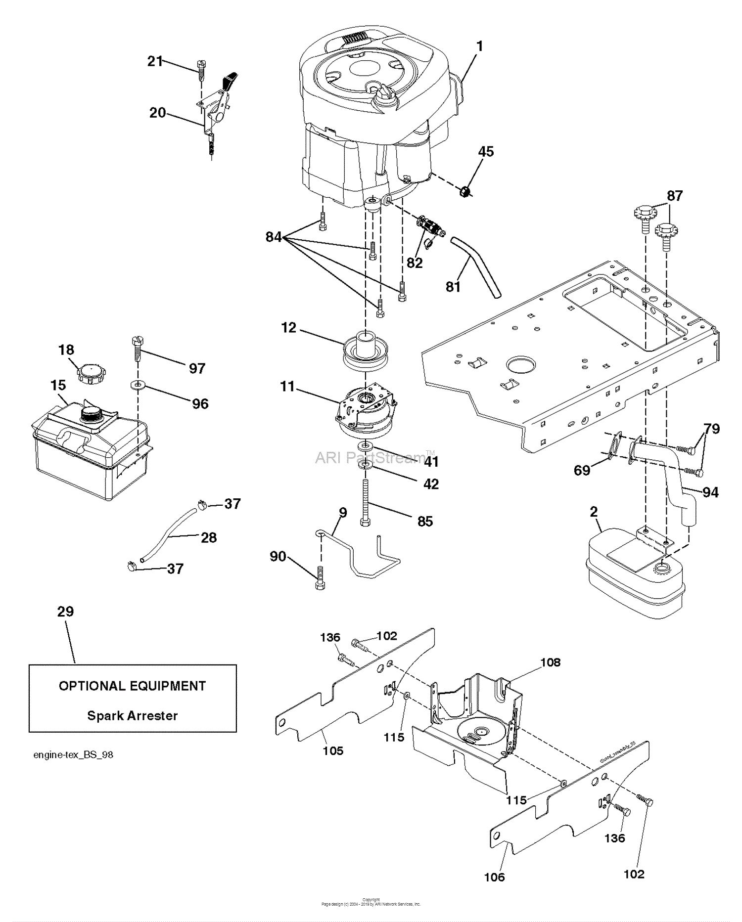 Husqvarna TS 242 - 96041037001 (2015-07) Parts Diagram for ENGINE