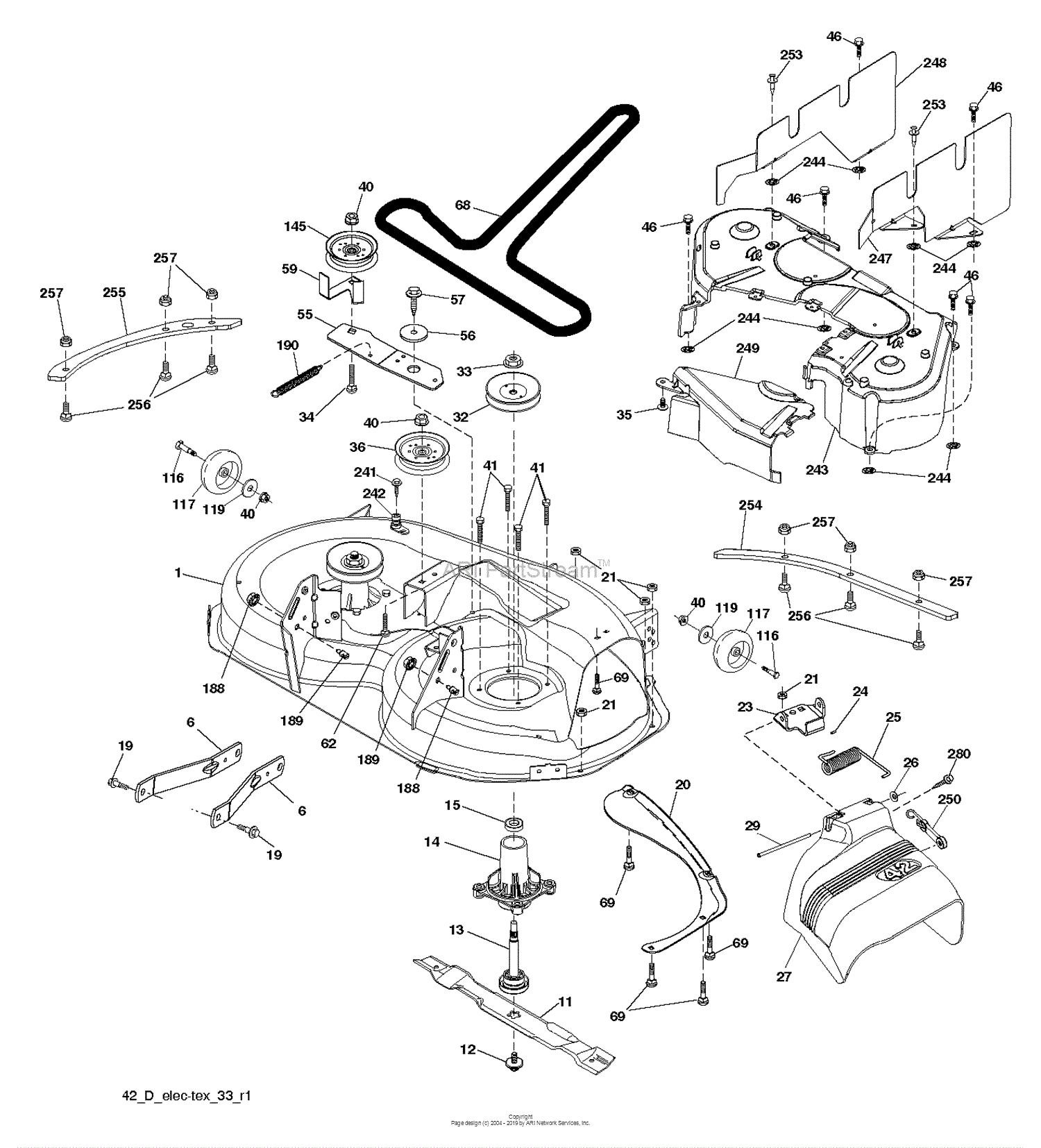 Husqvarna TS 242 - 96041037001 (2015-07) Parts Diagram for MOWER DECK ...