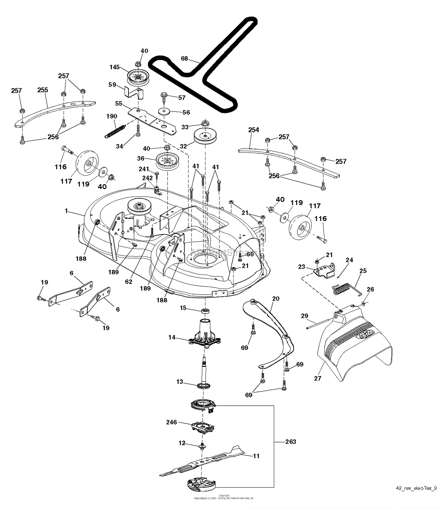 Husqvarna TS 242 - 96041038400 (2015-04) Parts Diagram for MOWER DECK ...