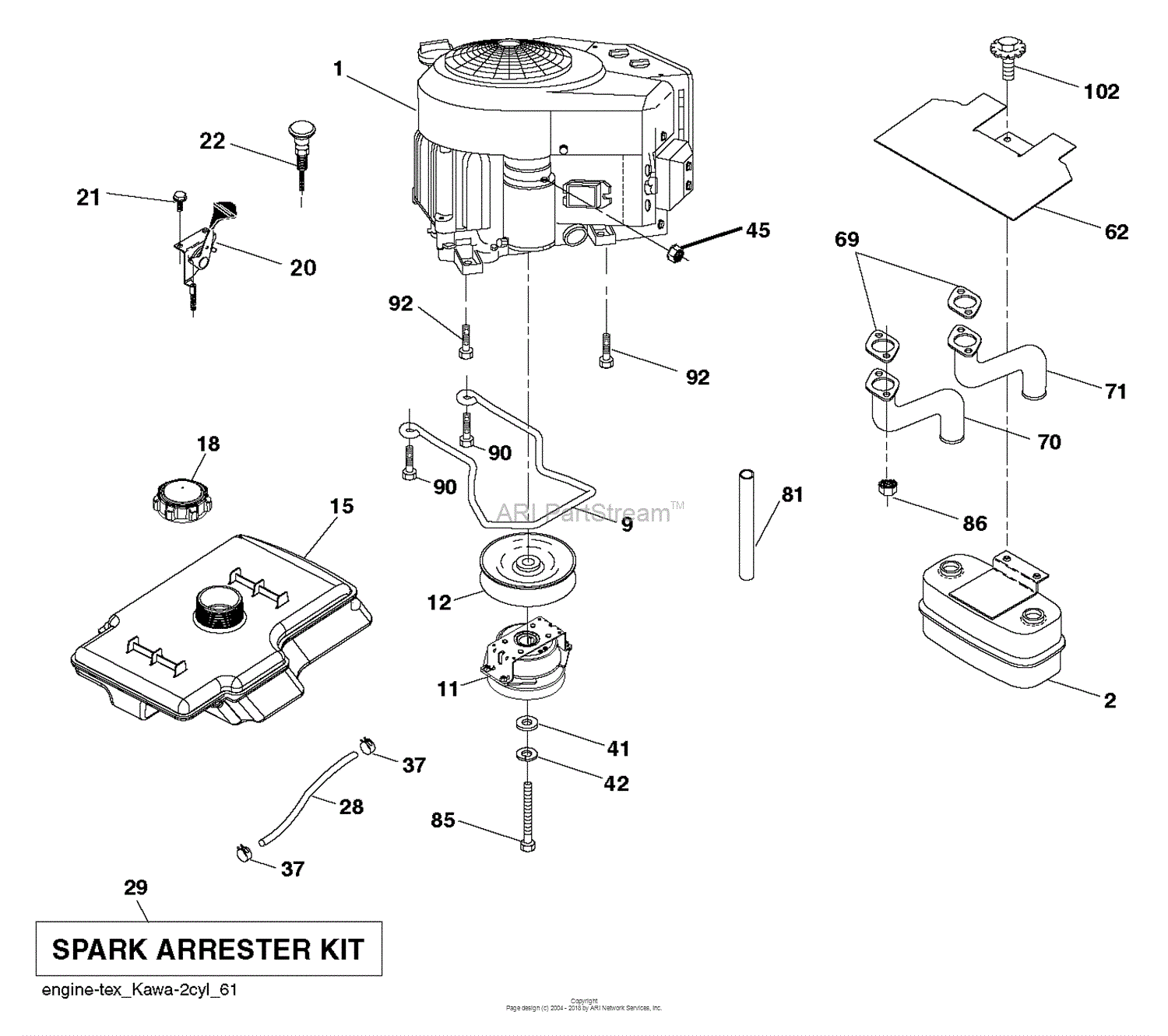 Husqvarna TS 242 - 96041040000 (2017-01) Parts Diagram for ENGINE