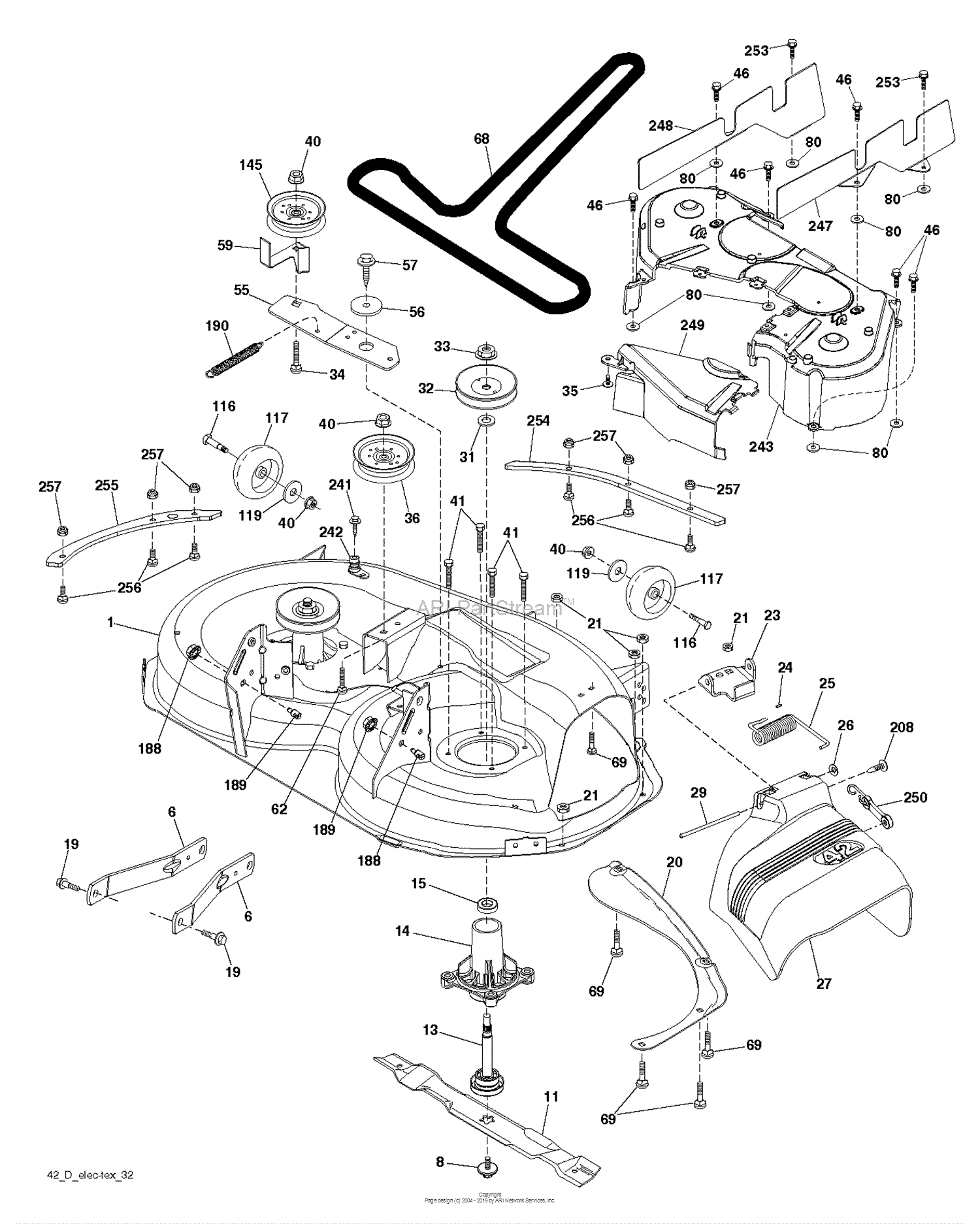 Husqvarna TS 243 - 96041037900 (2014-08) Parts Diagram for MOWER DECK ...