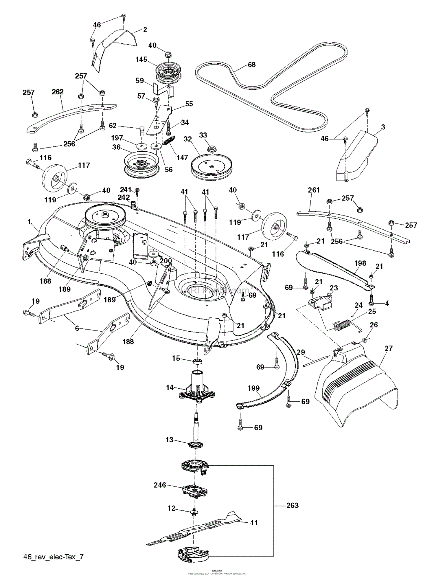 Husqvarna TS 246 - 96041038500 (2015-04) Parts Diagram for MOWER DECK ...