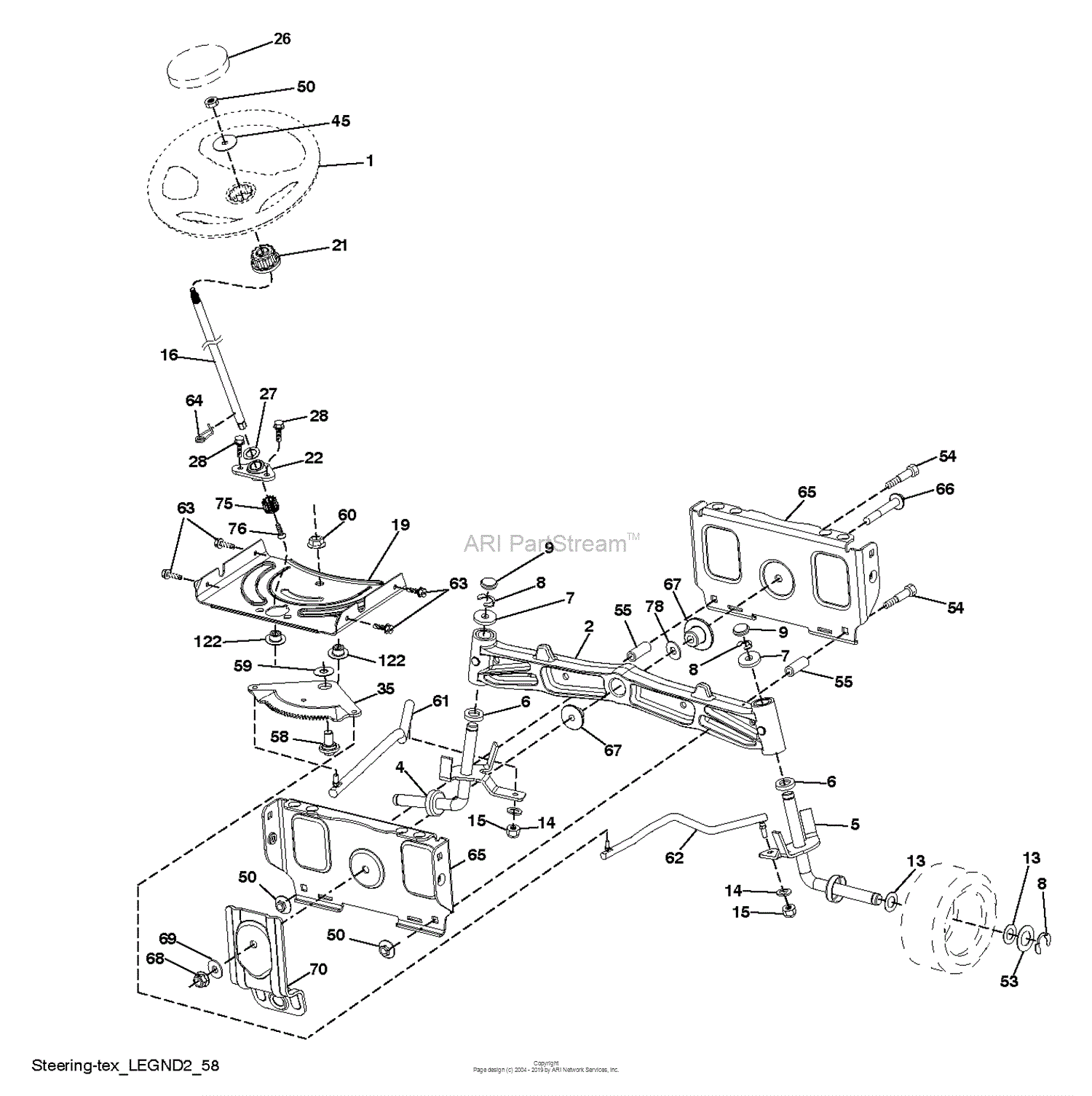 Husqvarna TS 343 - 96041038900 (2015-08) Parts Diagram for STEERING