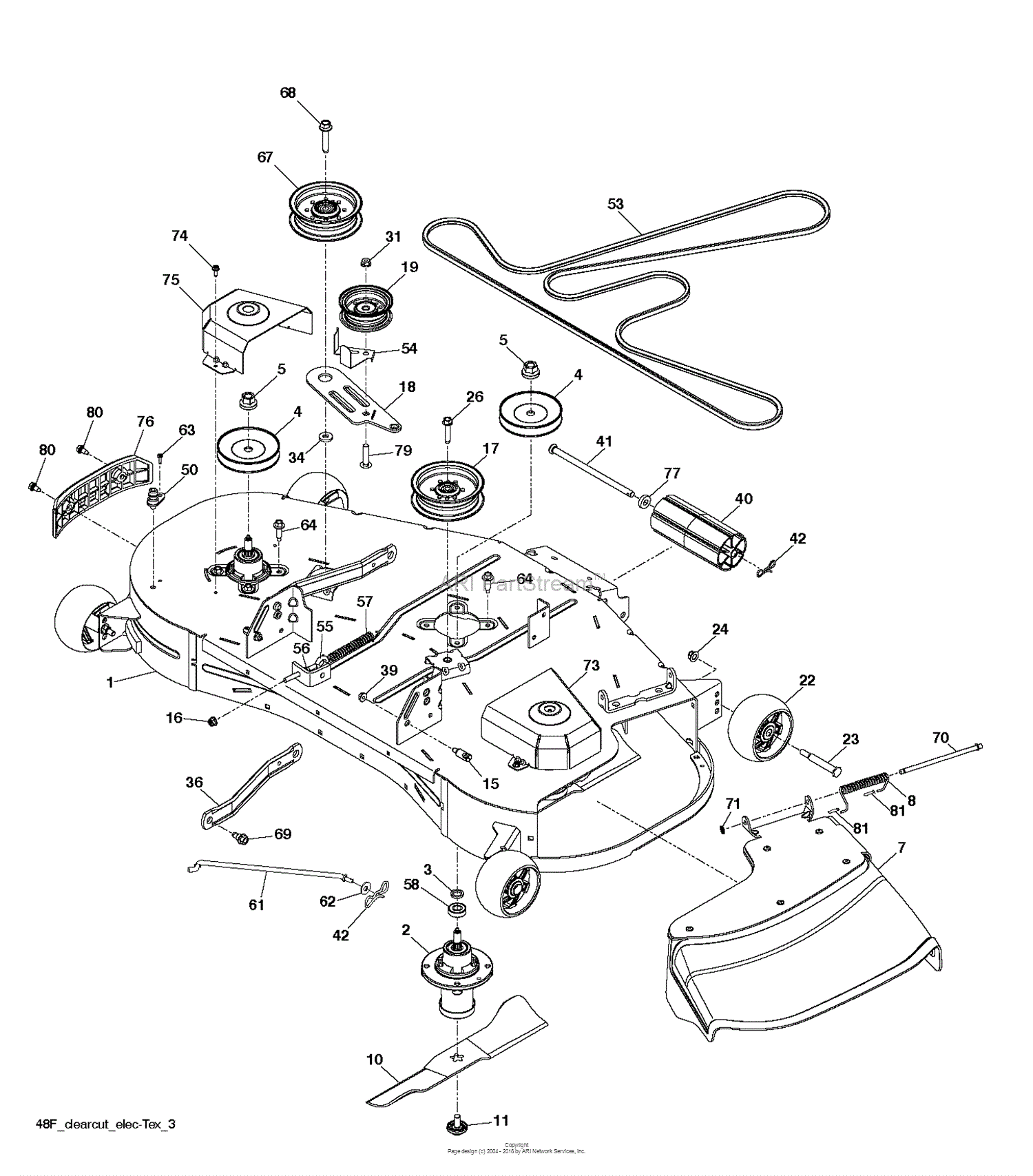 Husqvarna TS 348 - 96043023900 (2017-09) Parts Diagram for MOWER DECK ...