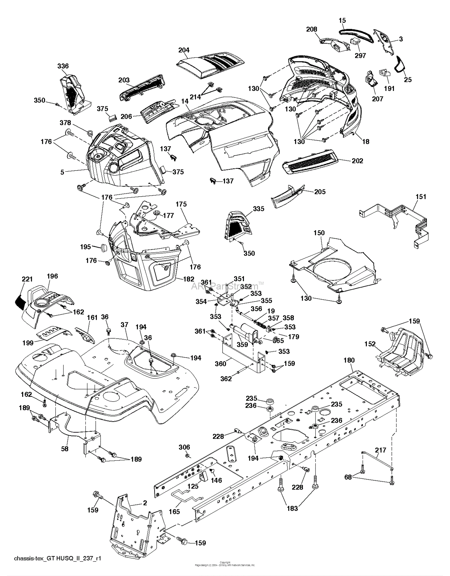 Husqvarna TS 348D - 96043028400 (2017-11) Parts Diagram for CHASSIS / FRAME