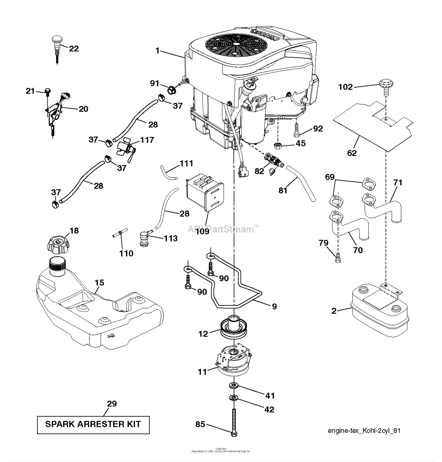 Husqvarna TS 348D 96043028500 (201711) Parts Diagram for ENGINE