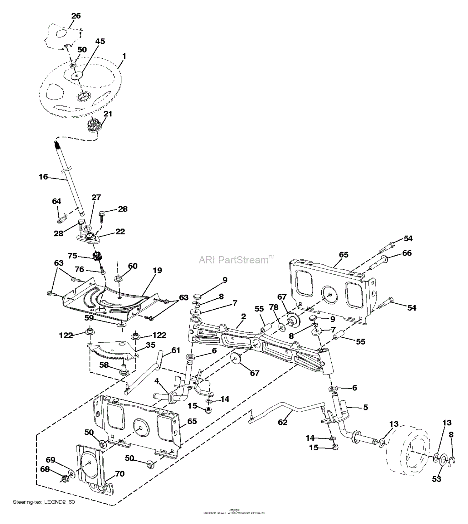 Husqvarna TS 348XD - 96043024200 (2017-09) Parts Diagram for STEERING