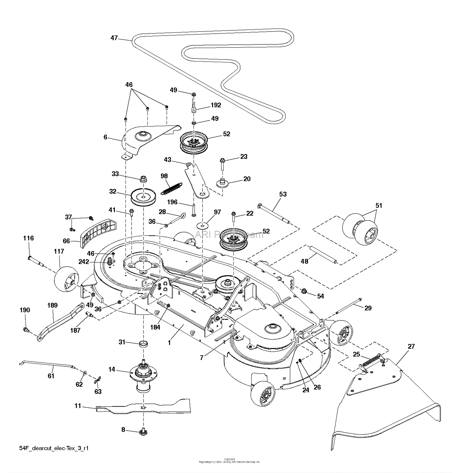 Husqvarna TS 354XD - 96043024500 (2017-10) Parts Diagram for MOWER DECK ...