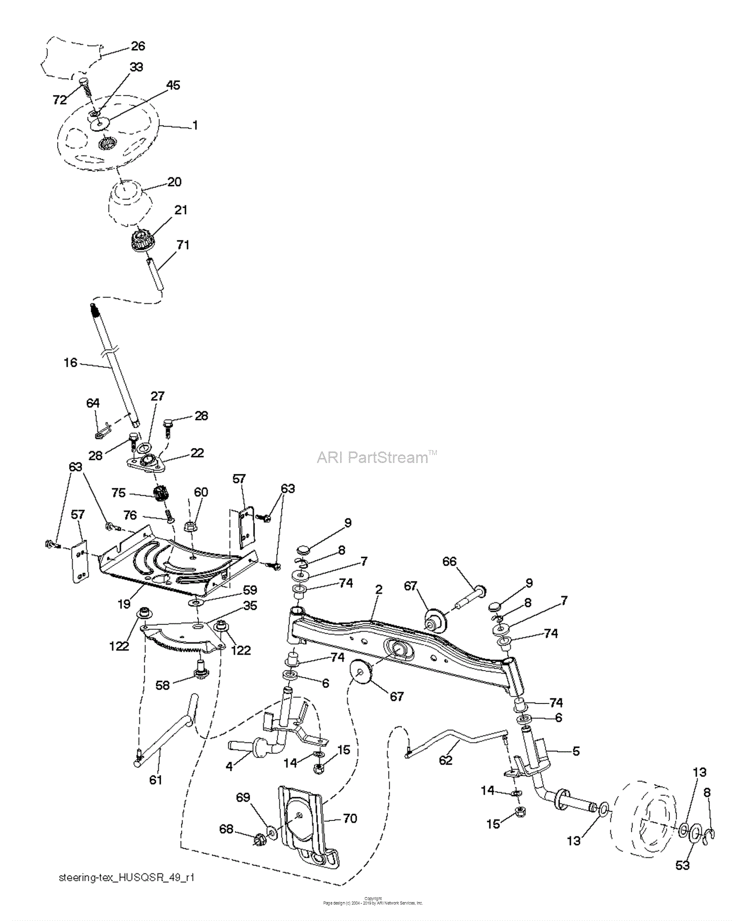 Husqvarna TS 38 - 96041036601 (2015-09) Parts Diagram for STEERING