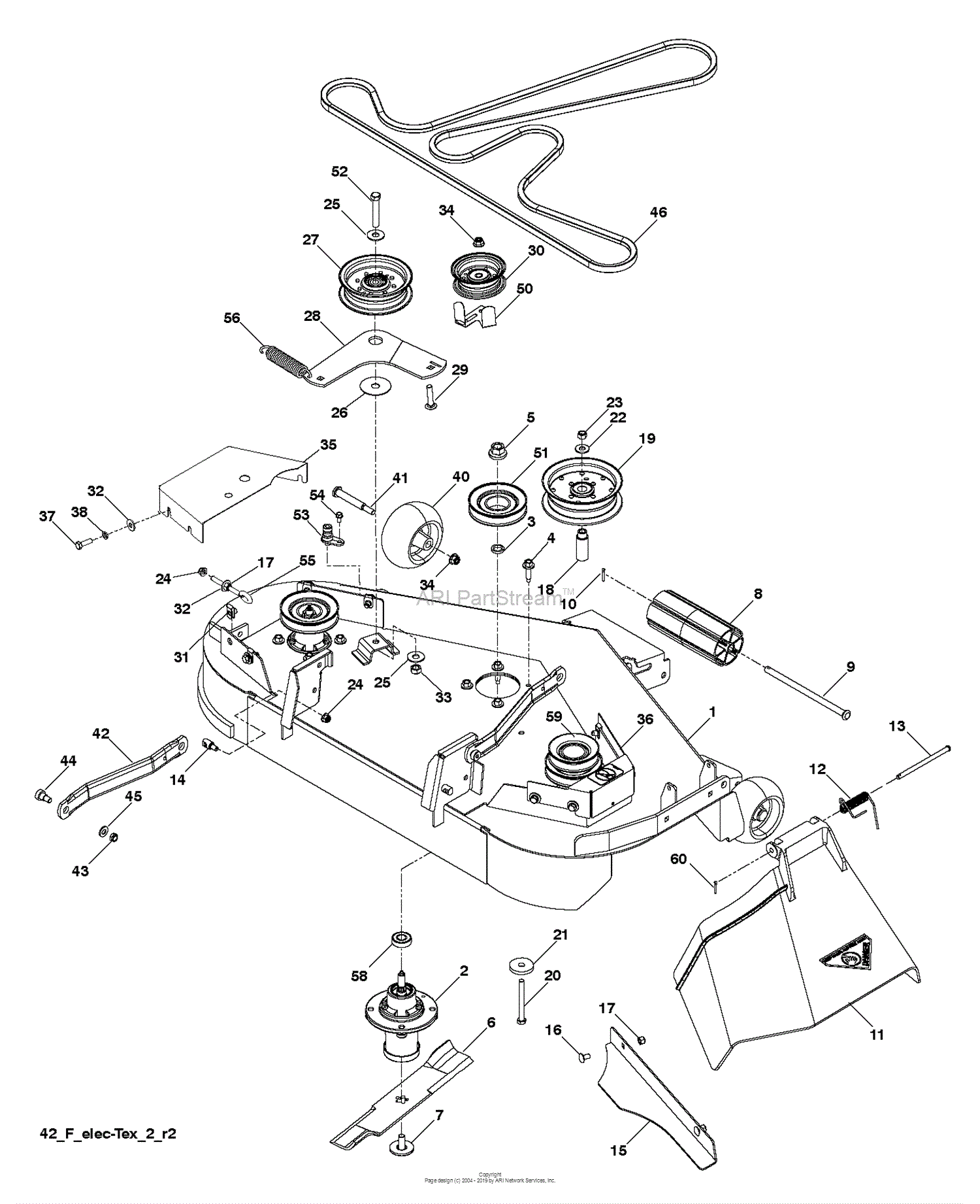 Husqvarna YT42 XLS - 96048006400 (2013-09) Parts Diagram for MOWER DECK ...
