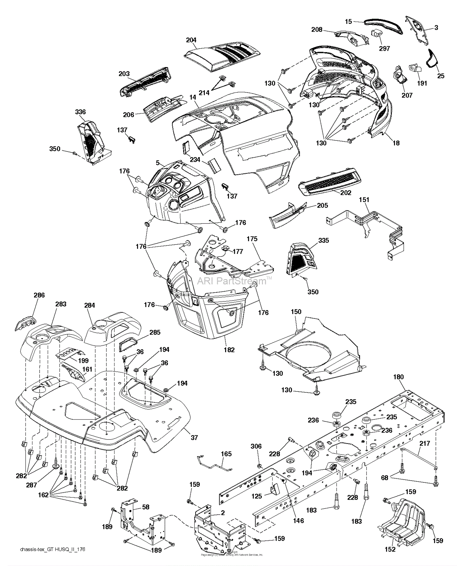 Husqvarna YT42DXLS - 96043020301 (2015-06) Parts Diagram for CHASSIS ...