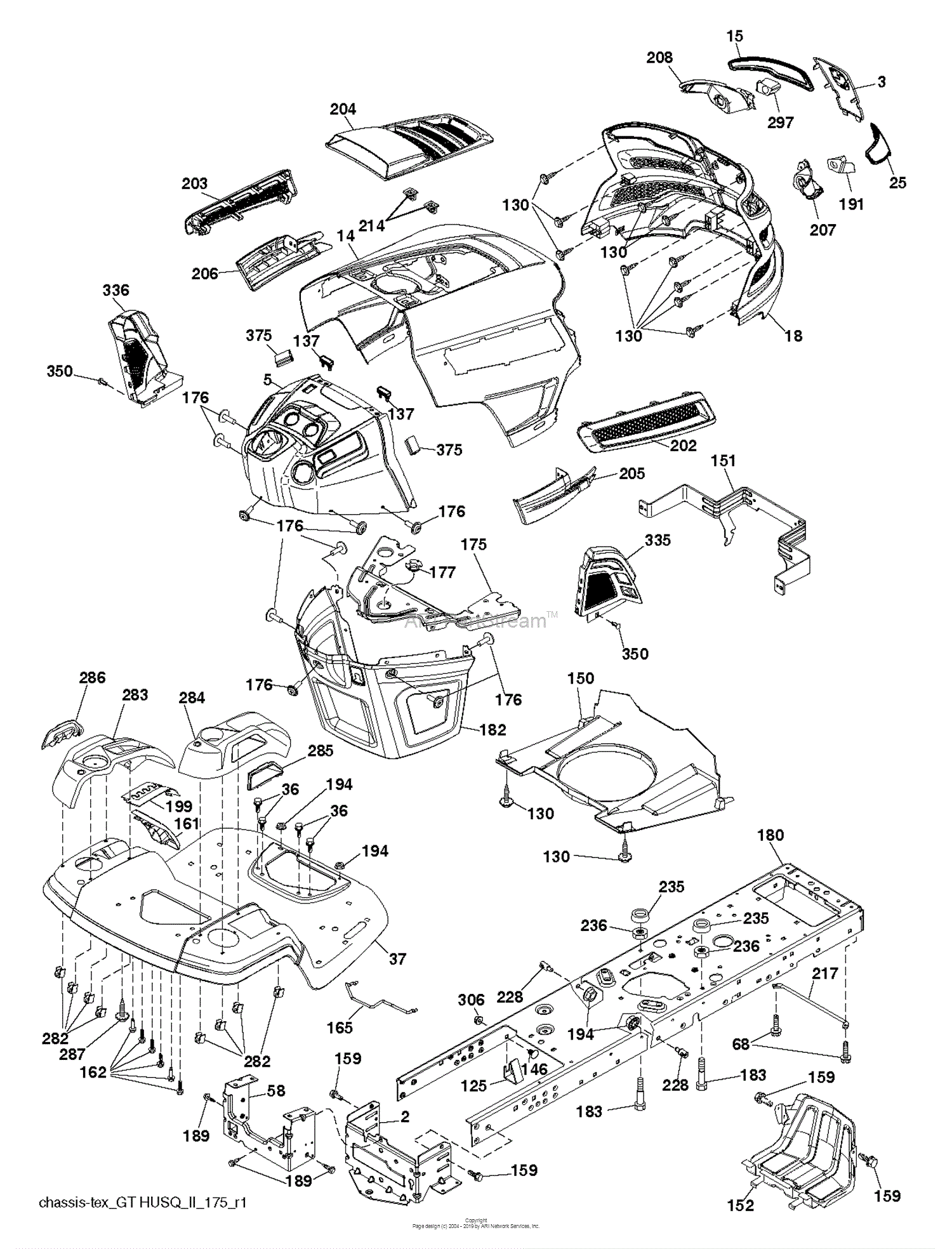 Husqvarna YT42DXLS - 96043022100 (2016-01) Parts Diagram for CHASSIS ...