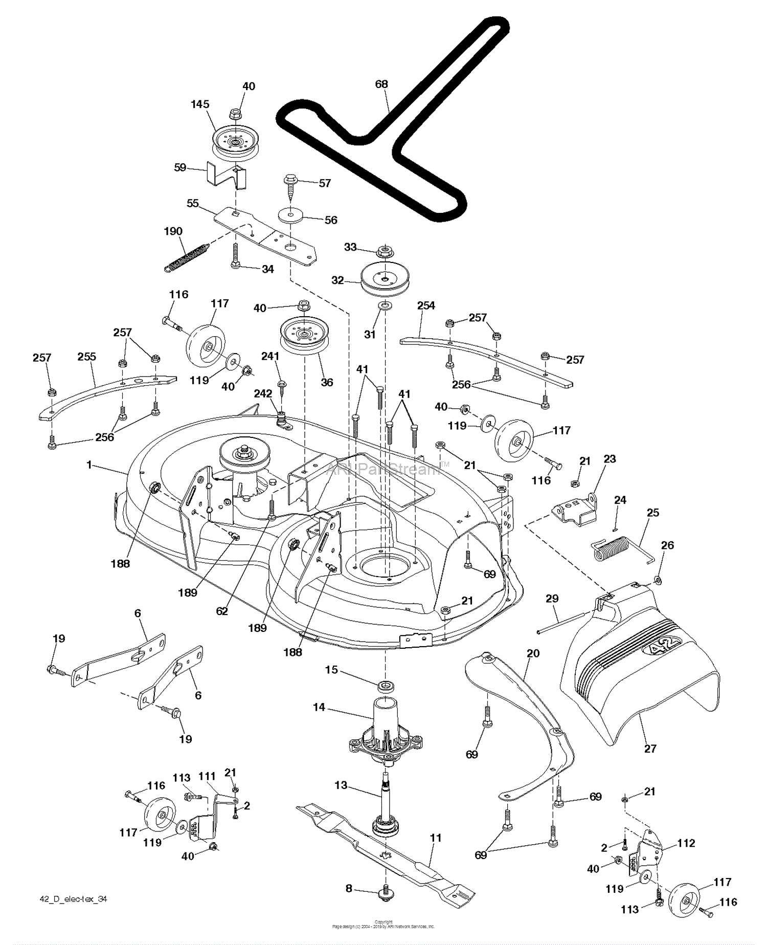 Husqvarna YT42LS - 96043020200 (2014-10) Parts Diagram for MOWER DECK ...