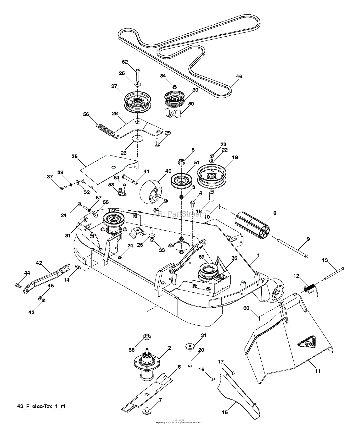 Husqvarna YT42XLS - 96043015400 (2012-09) Parts Diagram for MOWER DECK ...