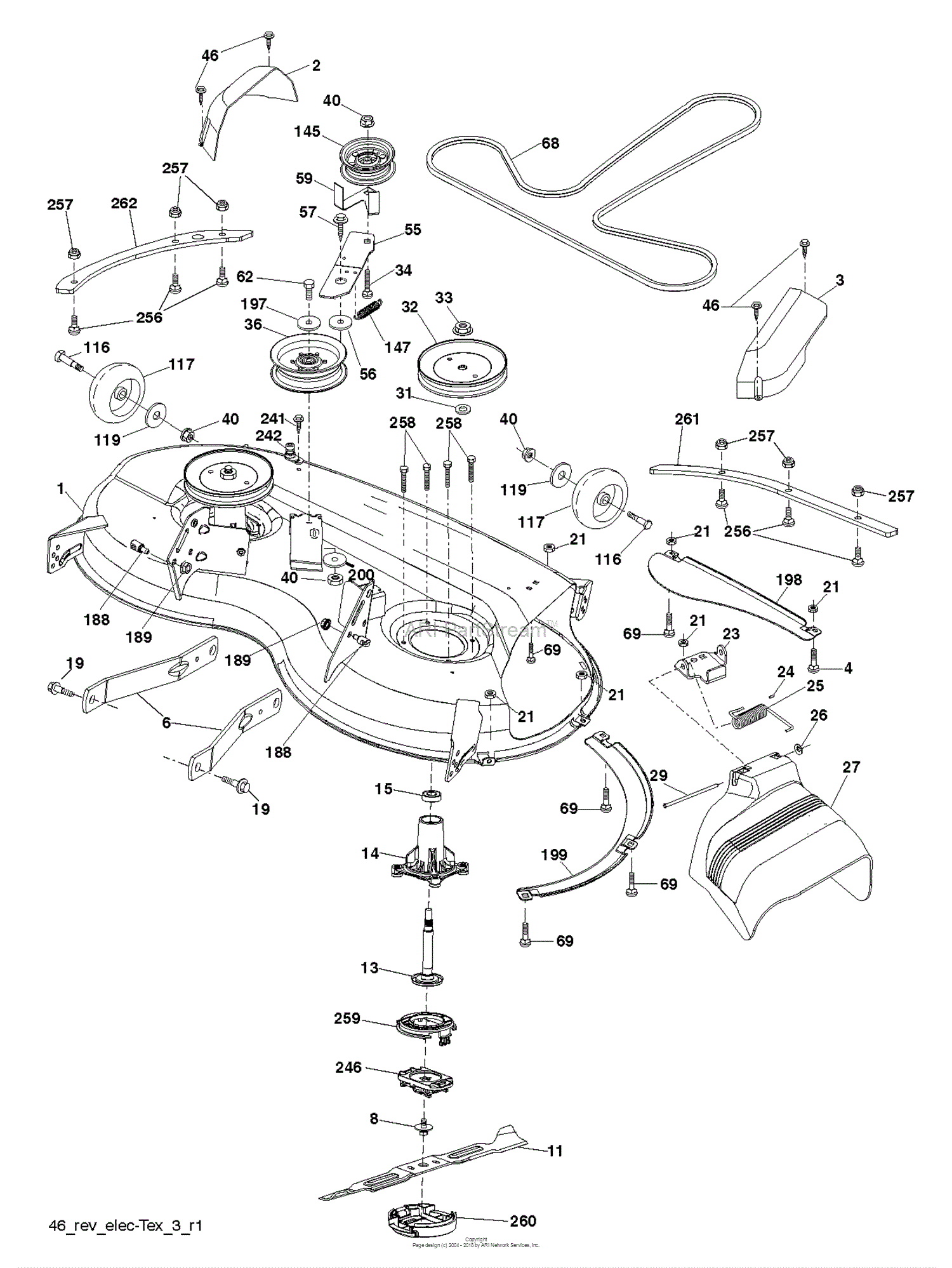Husqvarna YT46 LS - 96043016701 (2013-09) Parts Diagram for MOWER DECK