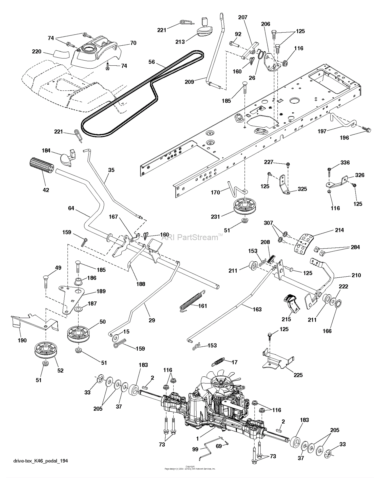 Husqvarna YT48DXLS - 96048009700 (2016-07) Parts Diagram for DRIVE