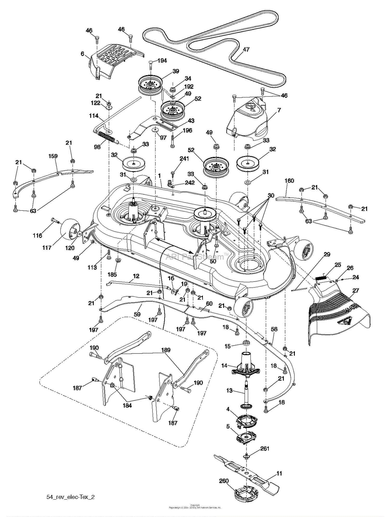 Husqvarna YT54 LS - 96043017001 (2013-11) Parts Diagram for MOWER DECK ...