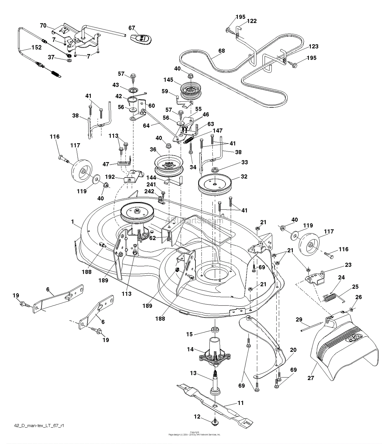 Husqvarna YTA18542 - 96043021100 (2015-08) Parts Diagram for MOWER DECK ...