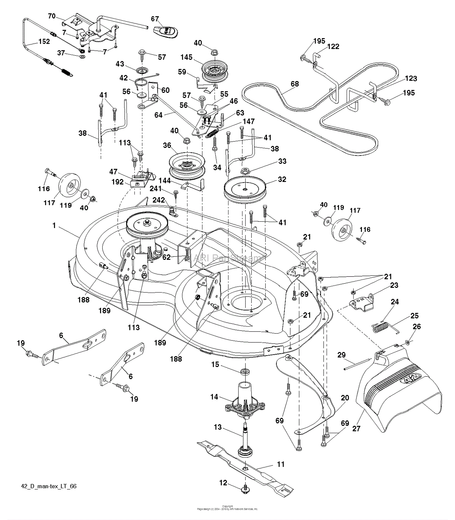 Husqvarna YTA18542 - 96045005500 (2015-08) Parts Diagram for MOWER DECK ...