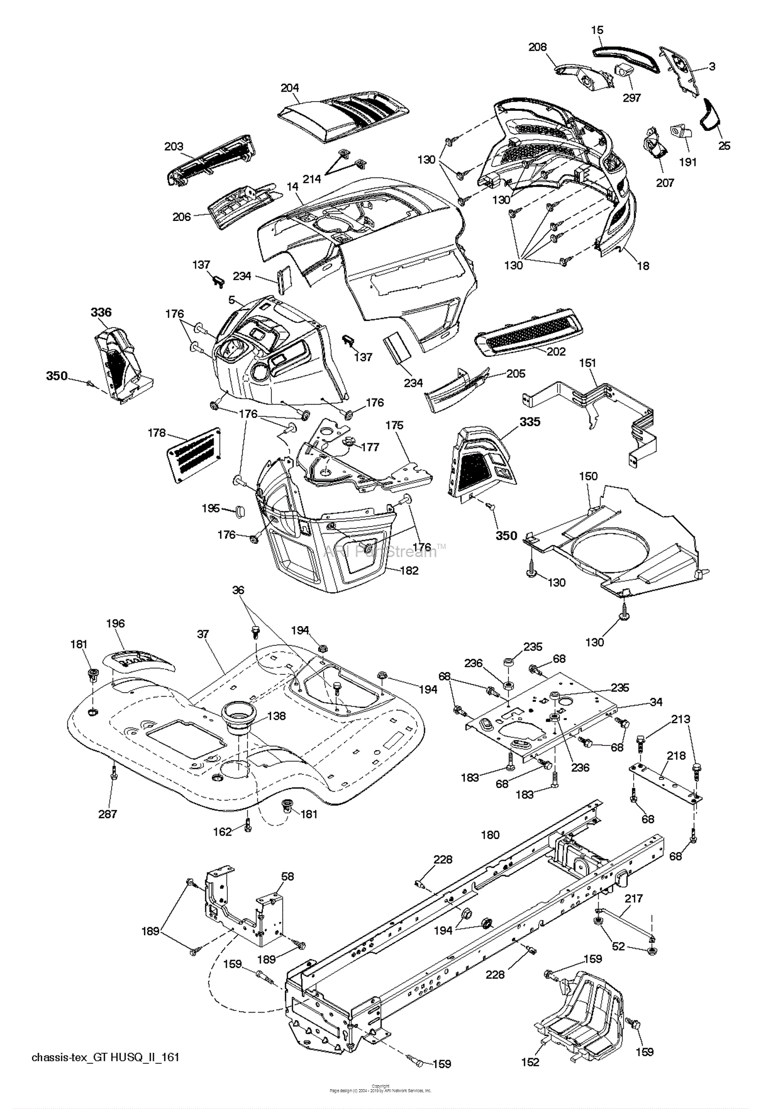 Husqvarna YTA18542 - 96048006700 (2013-11) Parts Diagram for CHASSIS ...