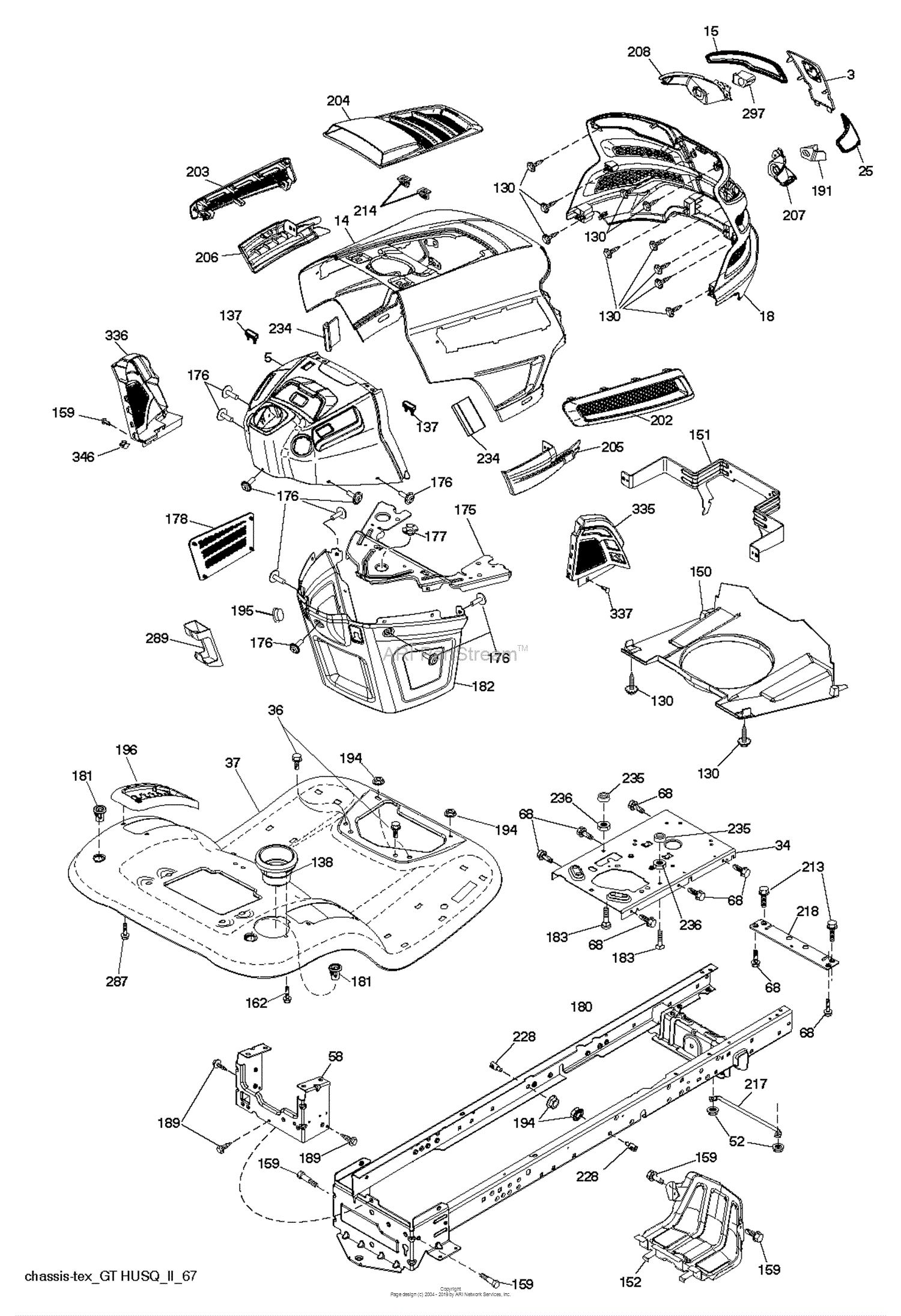 Husqvarna YTA19K42 - 96045003300 (2011-09) Parts Diagram for CHASSIS ...