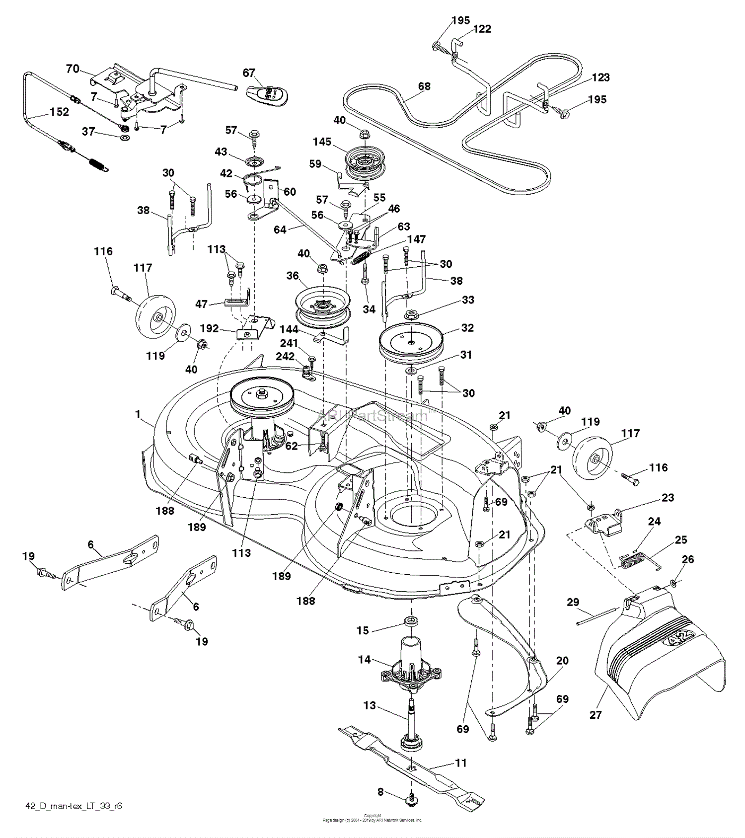 Husqvarna YTA19K42 - 96045003300 (2011-09) Parts Diagram for MOWER DECK ...