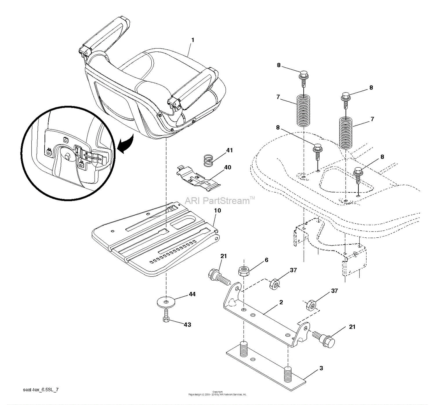 Husqvarna Yta24v48 96045005200 2015 07 Parts Diagram For Seat