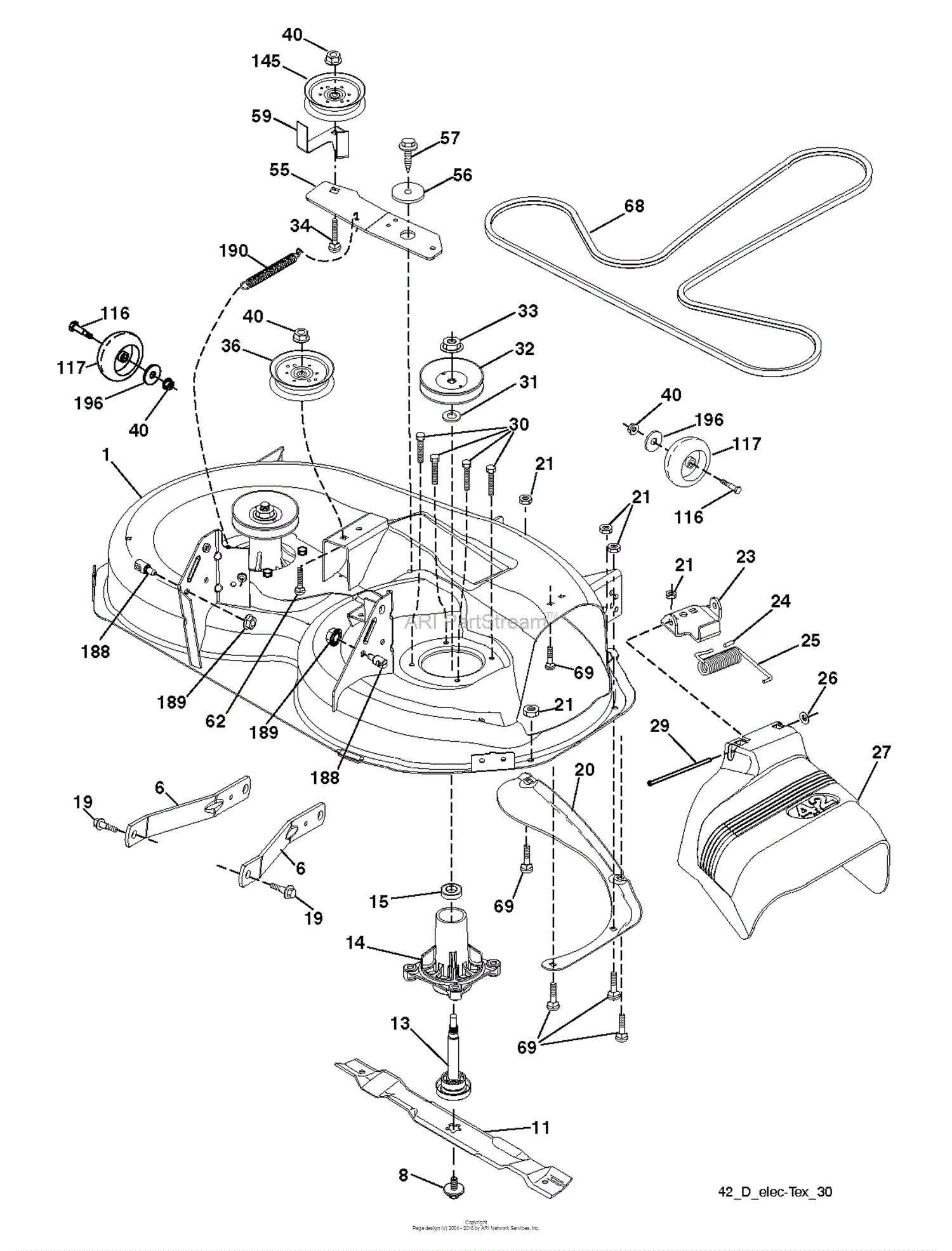 Husqvarna YTH180 - 96041002501 (2013-12) Parts Diagram for MOWER DECK ...