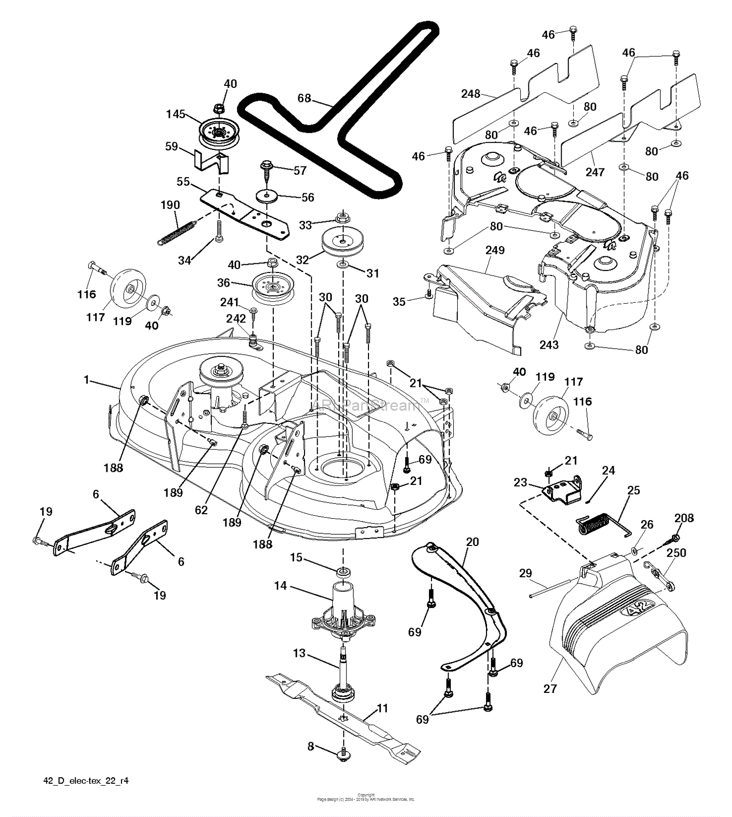 Husqvarna YTH184 T - 96041030700 (2012-09) Parts Diagram for MOWER DECK ...