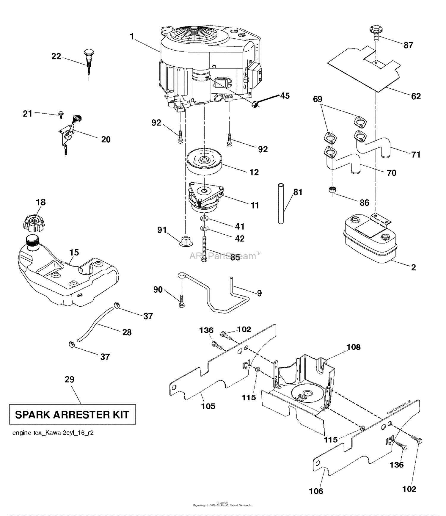 Husqvarna Yth184 T - 96041033100 (2013-06) Parts Diagram For Engine