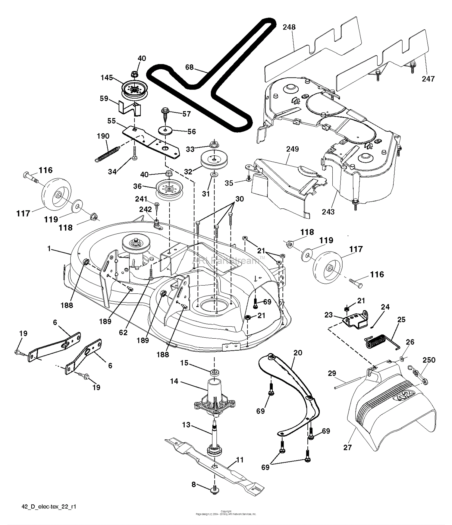 Husqvarna YTH184T - 96041024700 (2011-12) Parts Diagram for MOWER DECK ...
