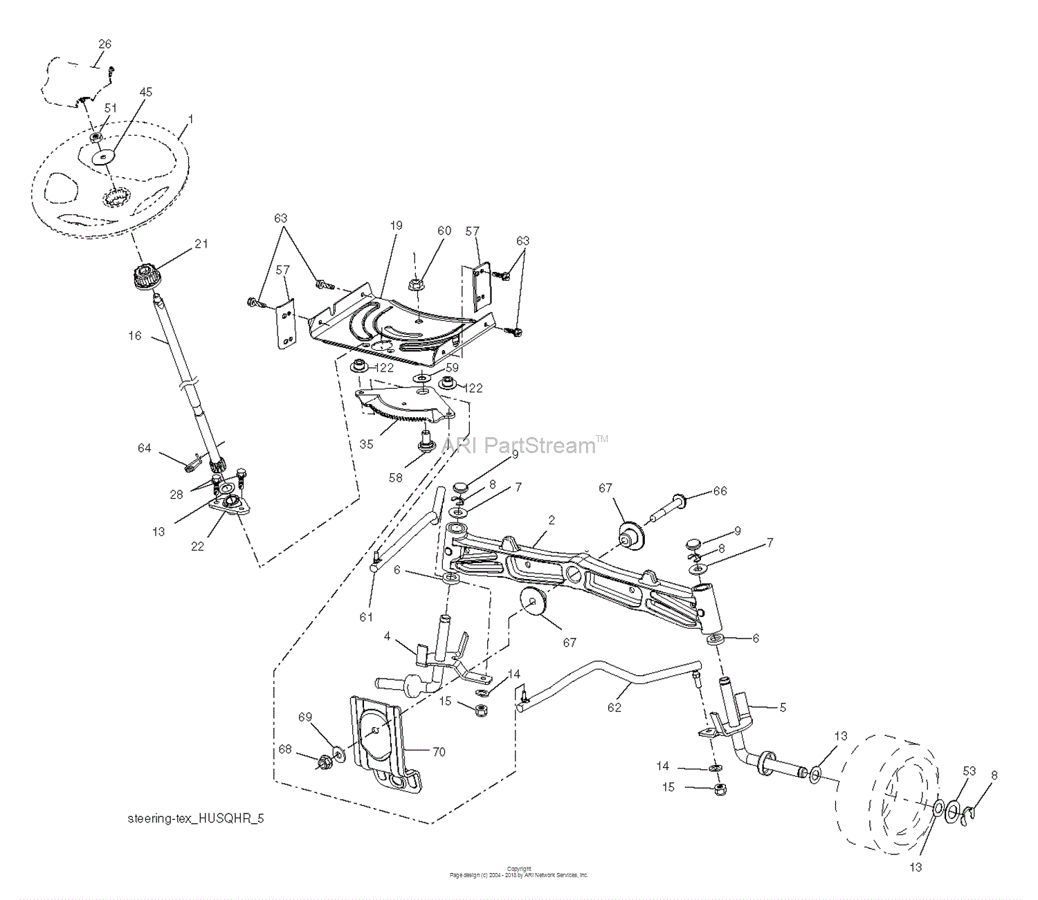 Husqvarna YTH18542 96043017200 (201309) Parts Diagram for STEERING