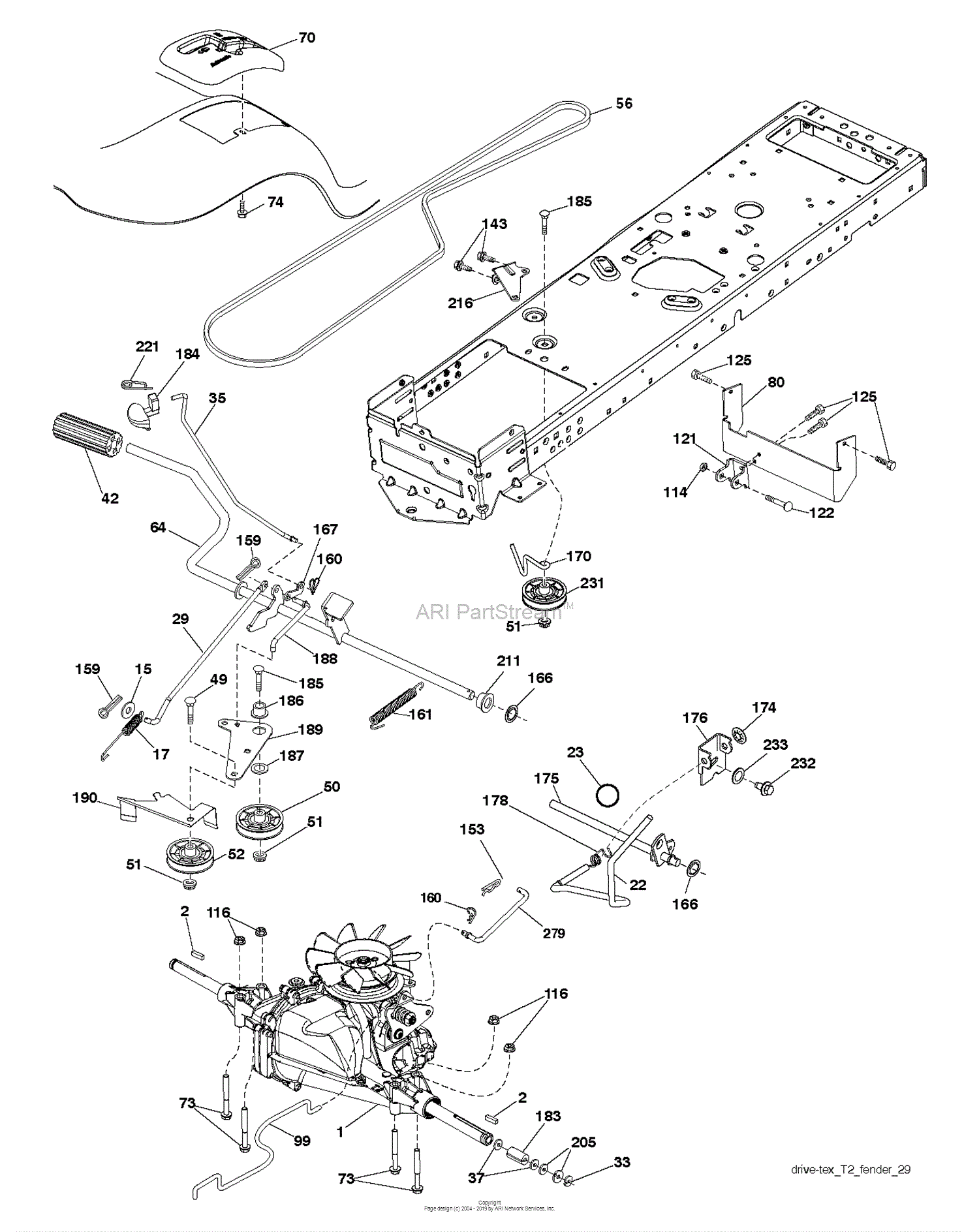 Husqvarna YTH18542 96043018400 (201309) Parts Diagram for DRIVE