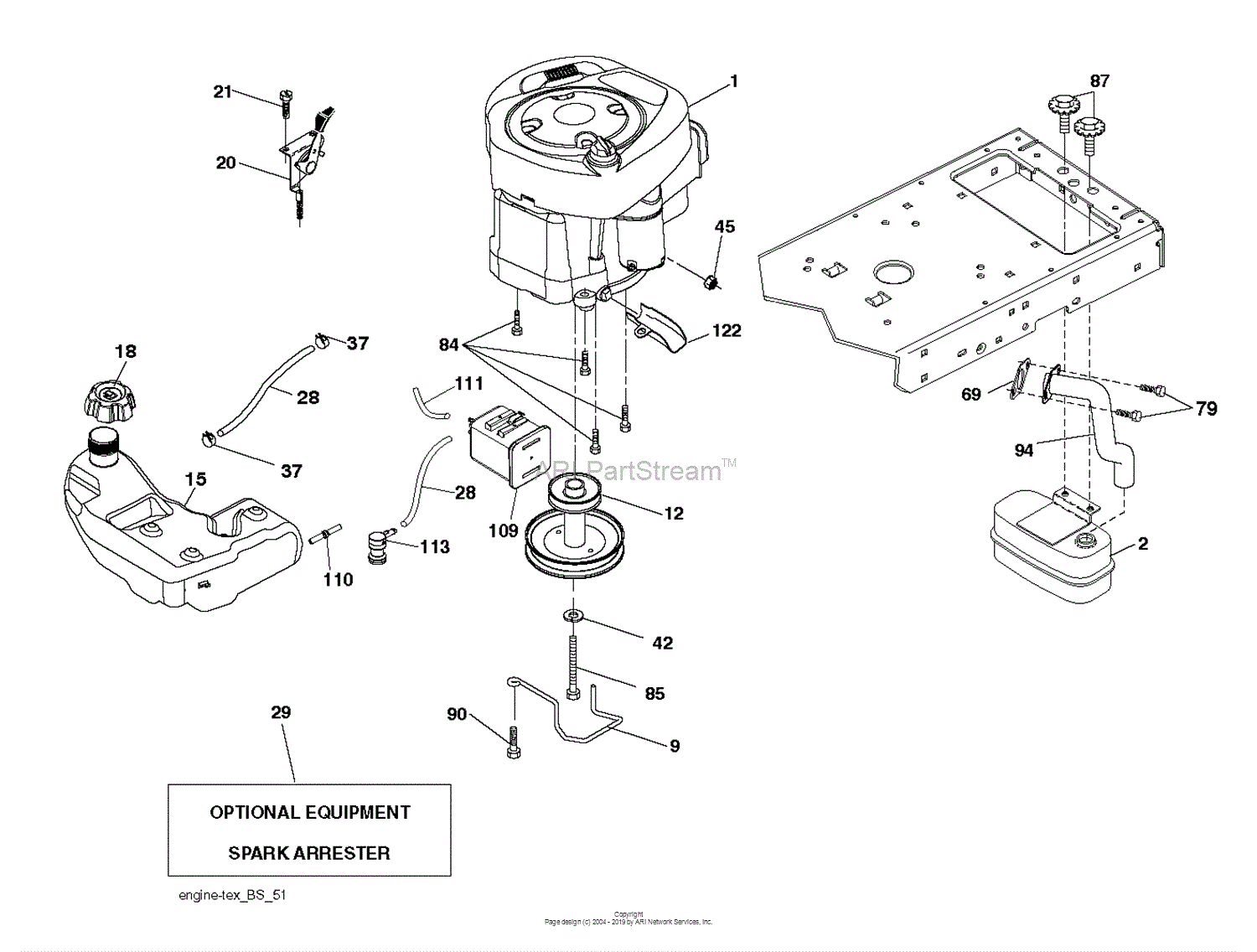 Husqvarna YTH18542 96043018400 (201309) Parts Diagram for ENGINE